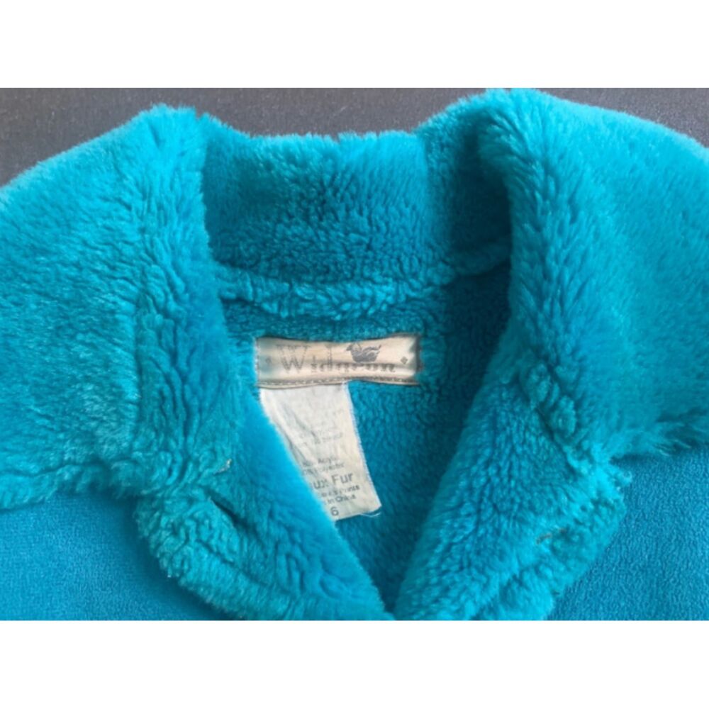 Girls Widgeon Kids Aqua Ruffled Winter Peacoat: Size 6 - Picture 5 of 7